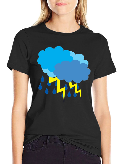 Stormy Weather Graphic Tee - Black Cotton T-Shirt