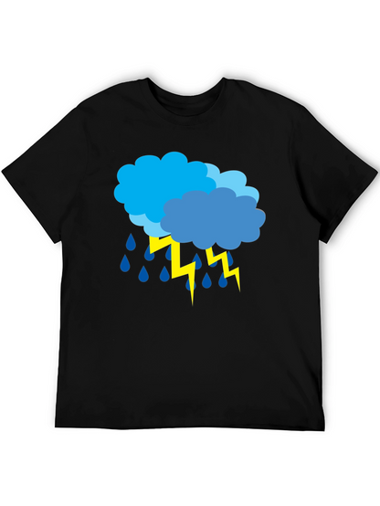 Stormy Weather Graphic Tee - Black Cotton T-Shirt