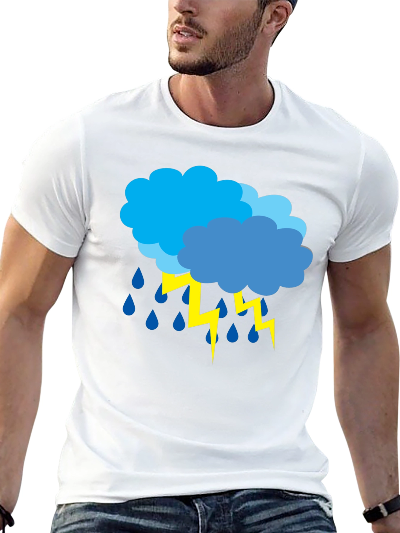 Stormy Weather Graphic Tee - Black Cotton T-Shirt