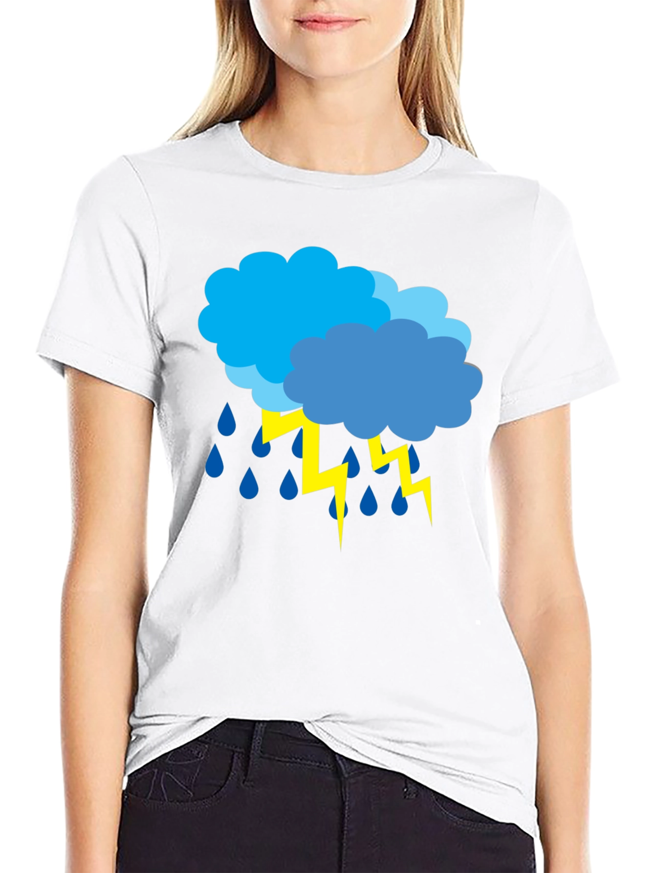 Stormy Weather Graphic Tee - Black Cotton T-Shirt