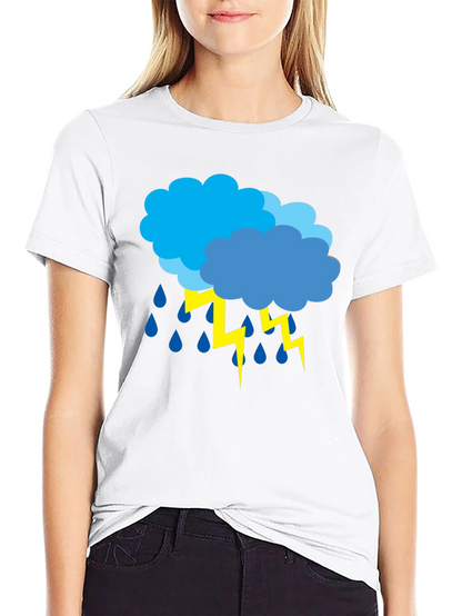 Stormy Weather Graphic Tee - Black Cotton T-Shirt