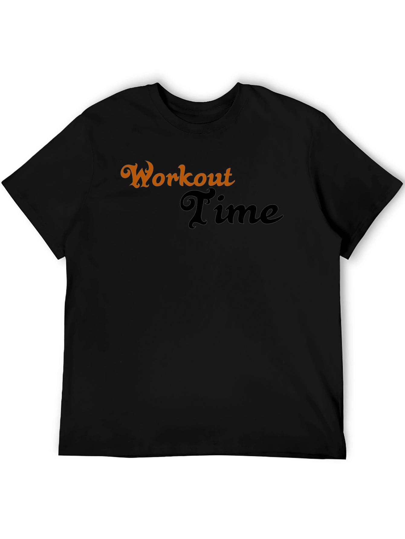 Workout Time Graphic Tee - Black Fitness Shirt