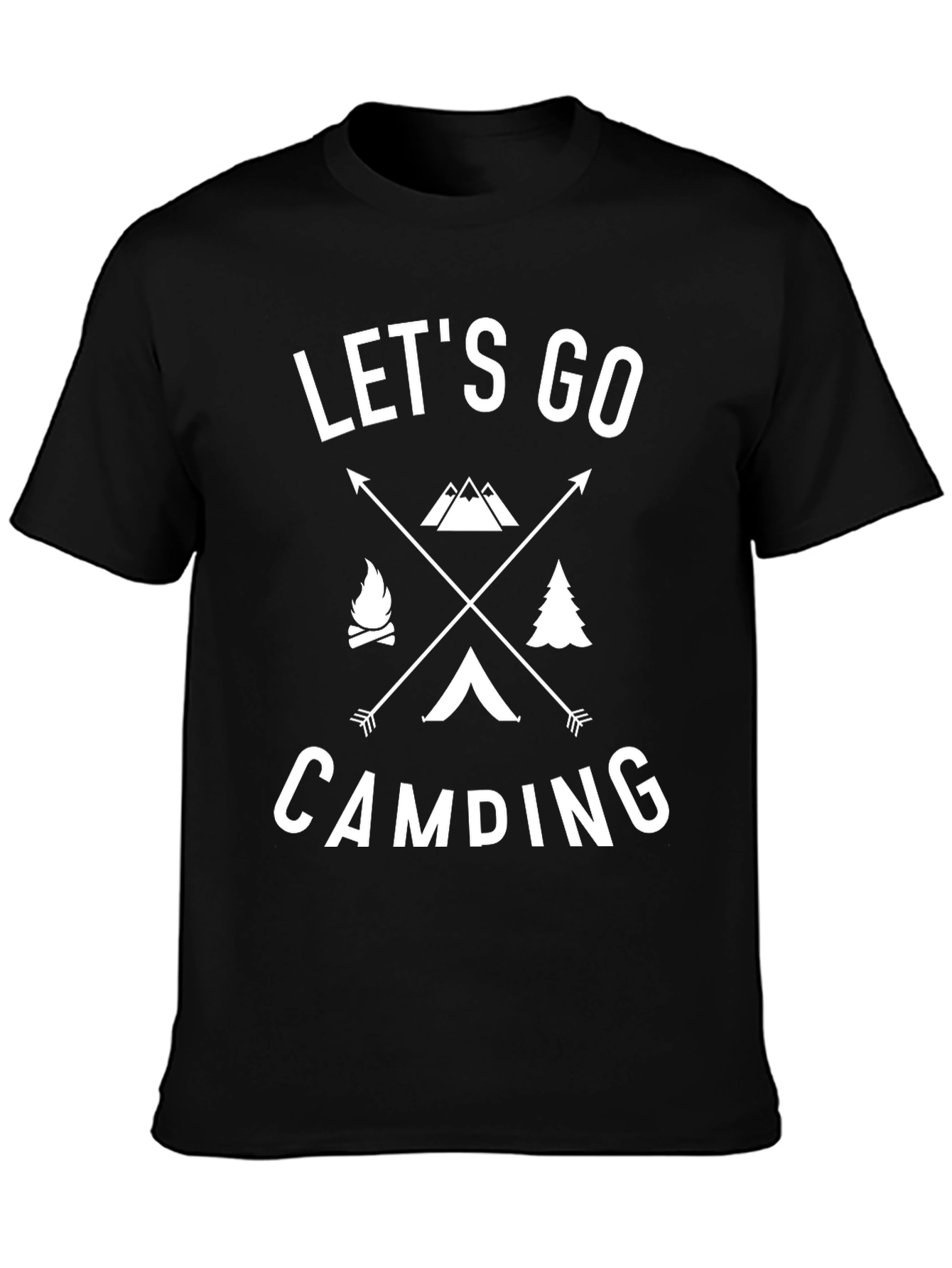 Lets Go Camping Graphic Tee - Black Cotton Shirt