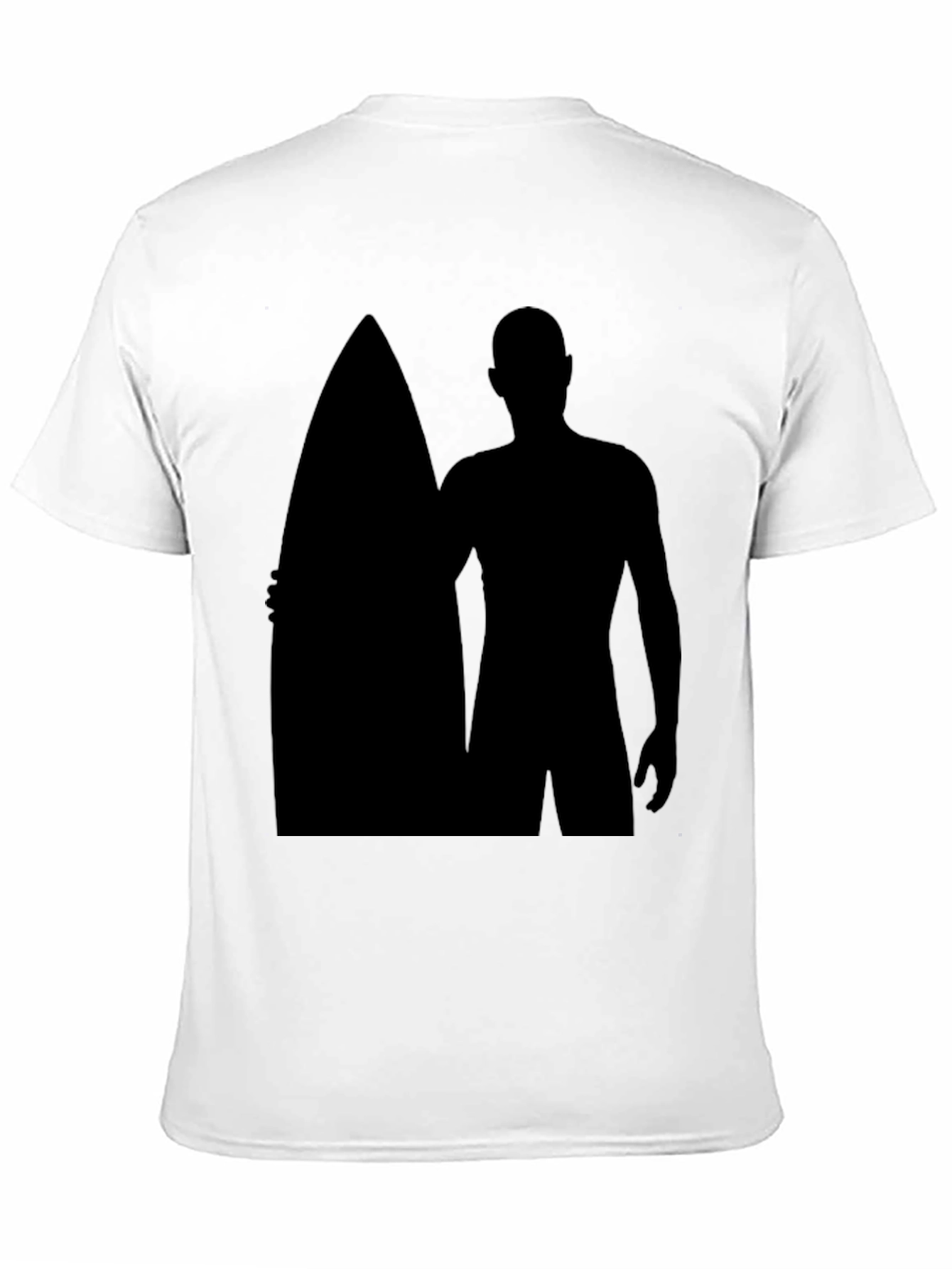 Surfer Silhouette Graphic T-Shirt - Black