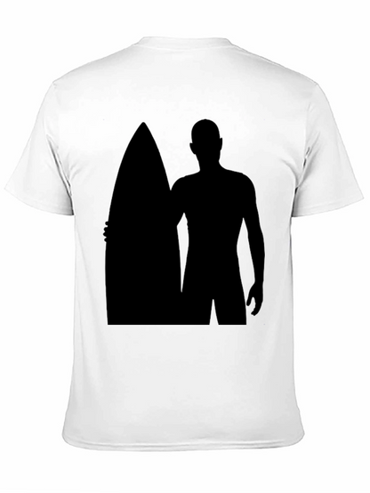 Surfer Silhouette Graphic T-Shirt - Black