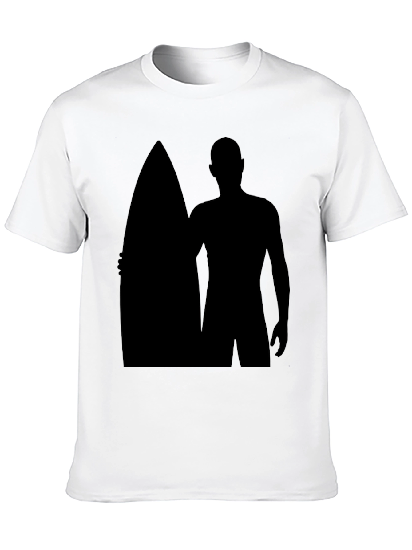 Surfer Silhouette Graphic T-Shirt - Black