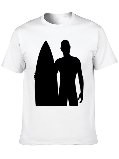 Surfer Silhouette Graphic T-Shirt - Black