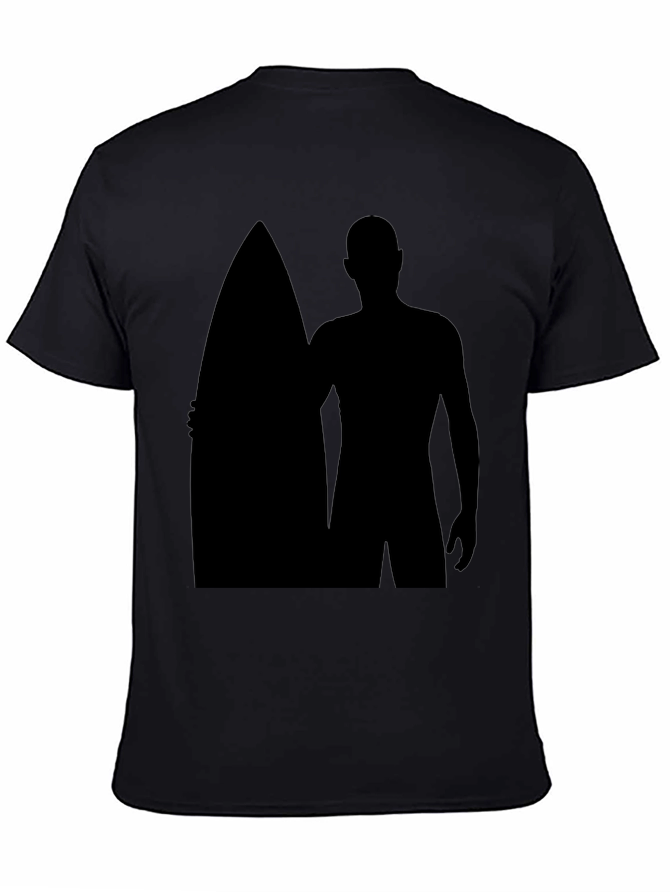 Surfer Silhouette Graphic T-Shirt - Black