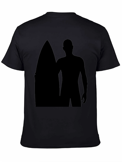 Surfer Silhouette Graphic T-Shirt - Black