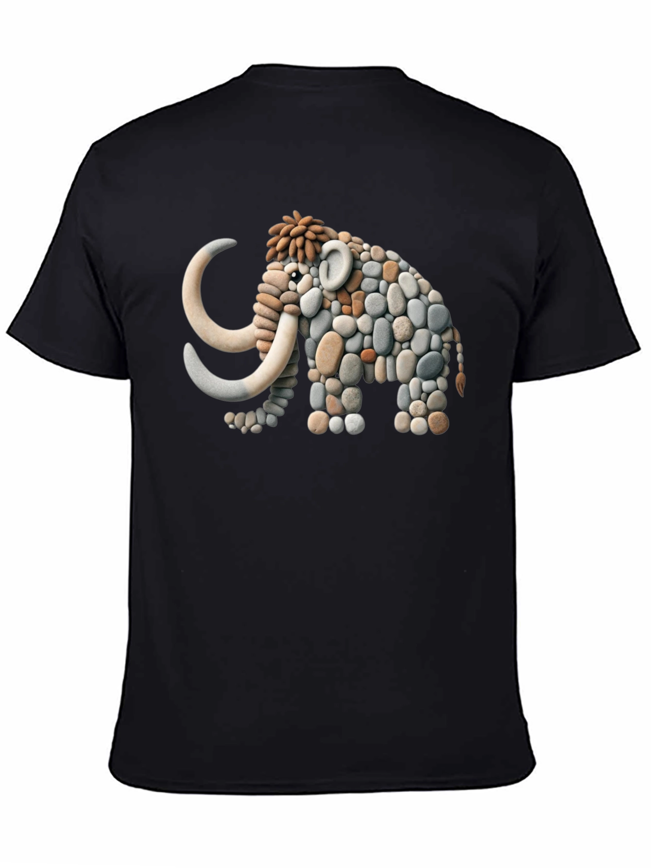 Stone Mammoth Graphic Tee - Unique Black T-Shirt