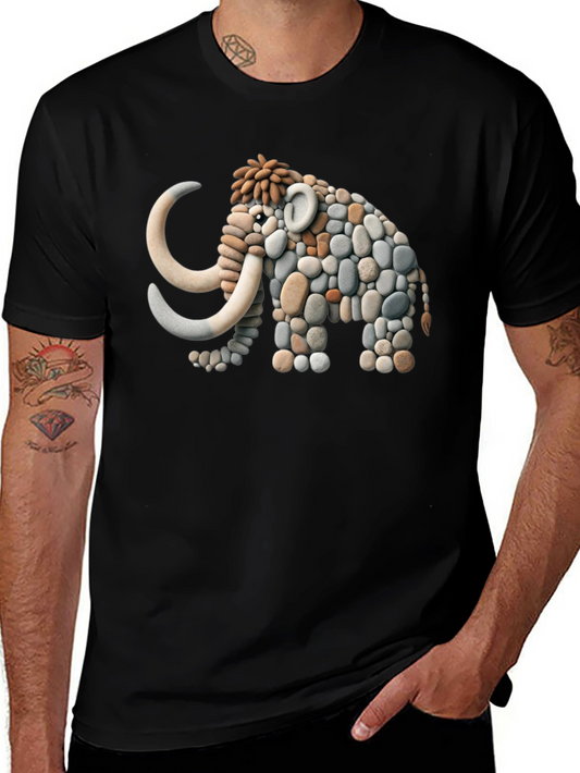 Stone Mammoth Graphic Tee - Unique Black T-Shirt