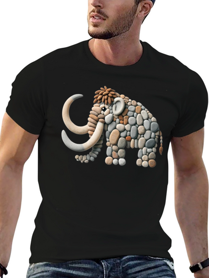 Stone Mammoth Graphic Tee - Unique Black T-Shirt