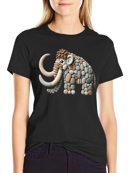 Stone Mammoth Graphic Tee - Unique Black T-Shirt