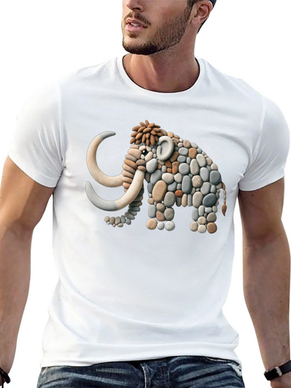 Stone Mammoth Graphic Tee - Unique Black T-Shirt