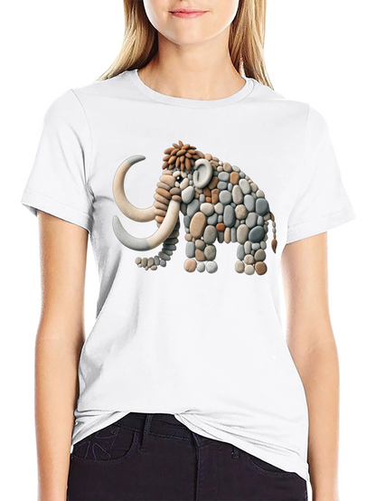 Stone Mammoth Graphic Tee - Unique Black T-Shirt
