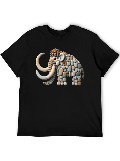 Stone Mammoth Graphic Tee - Unique Black T-Shirt