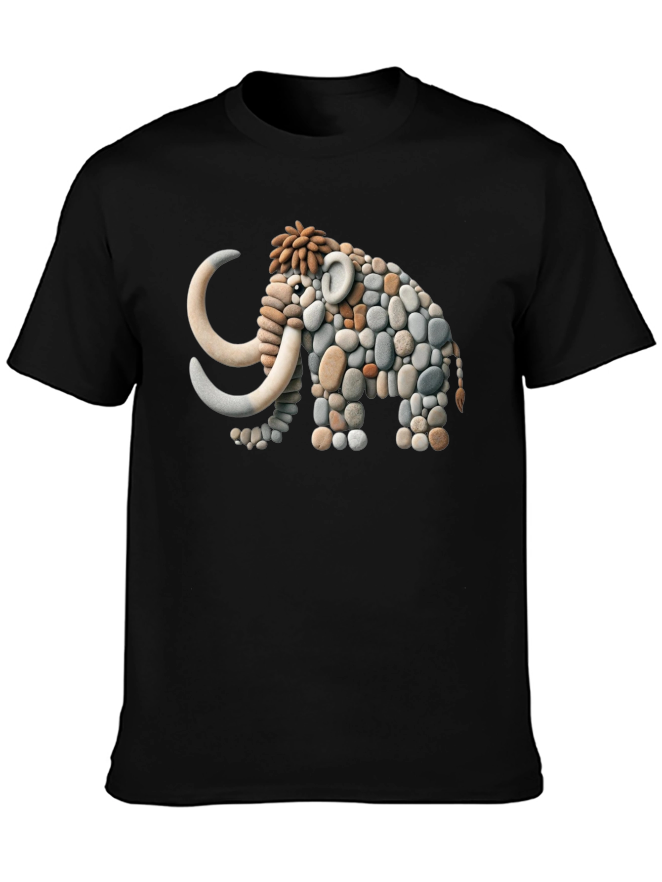 Stone Mammoth Graphic Tee - Unique Black T-Shirt