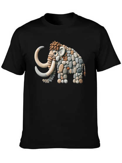 Stone Mammoth Graphic Tee - Unique Black T-Shirt