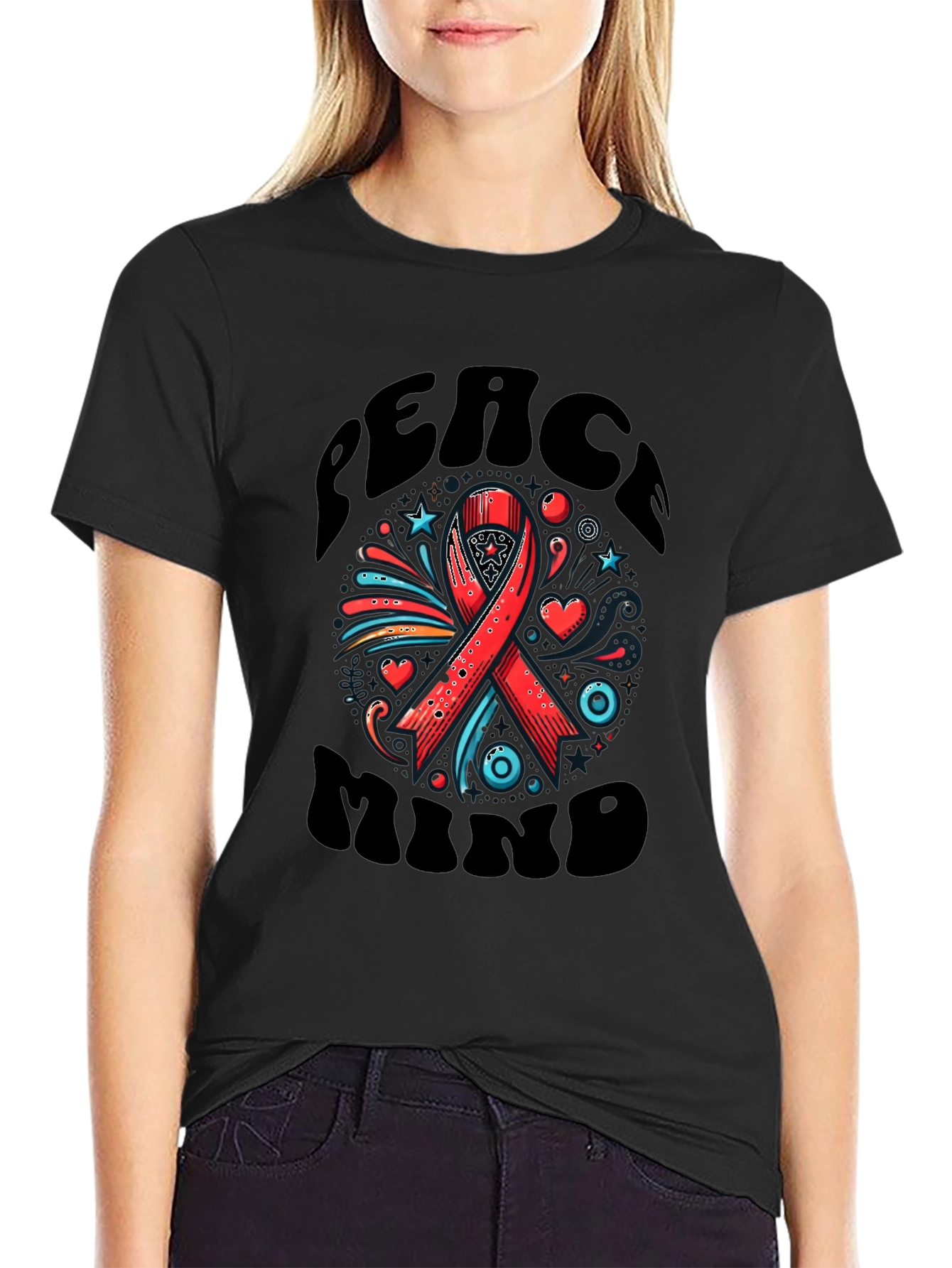 Peace Mind Ribbon Graphic Tee