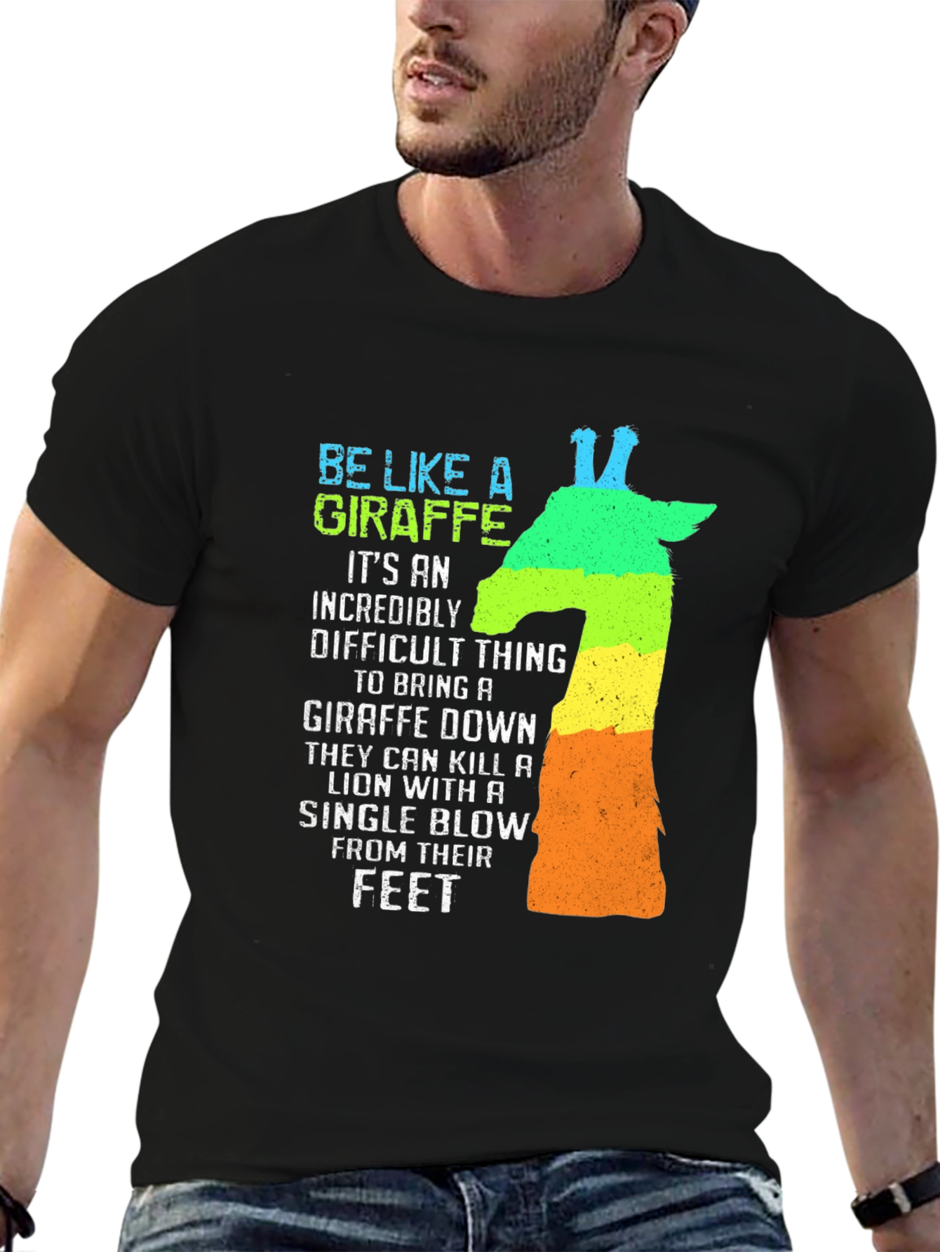 Be Like A Giraffe Mens Graphic T-Shirt