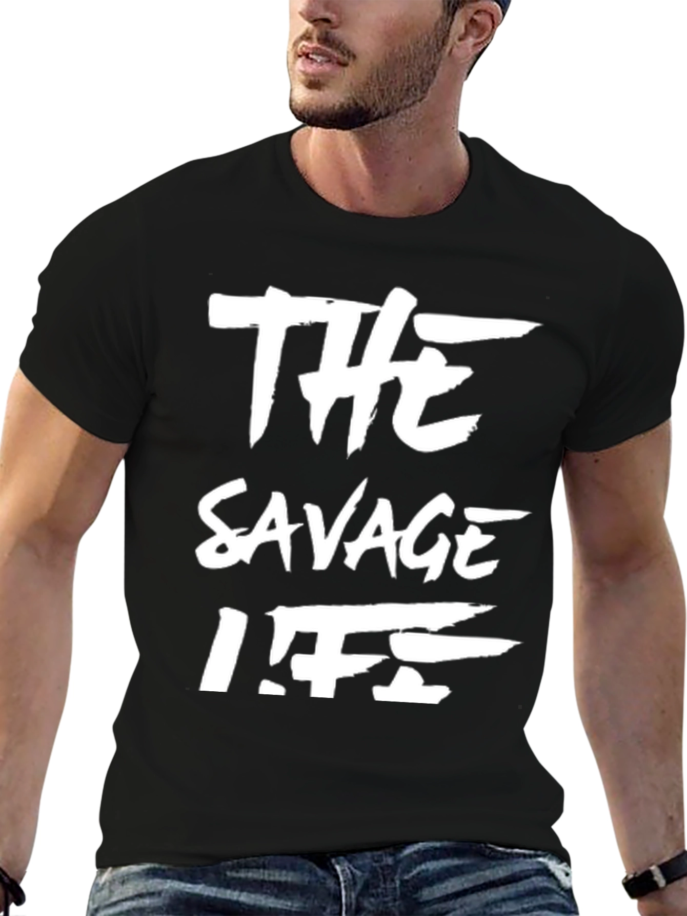 The Savage Life Black Graphic T-Shirt