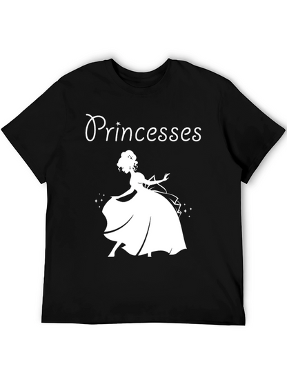 Princesses Graphic Tee - Black Cotton T-Shirt