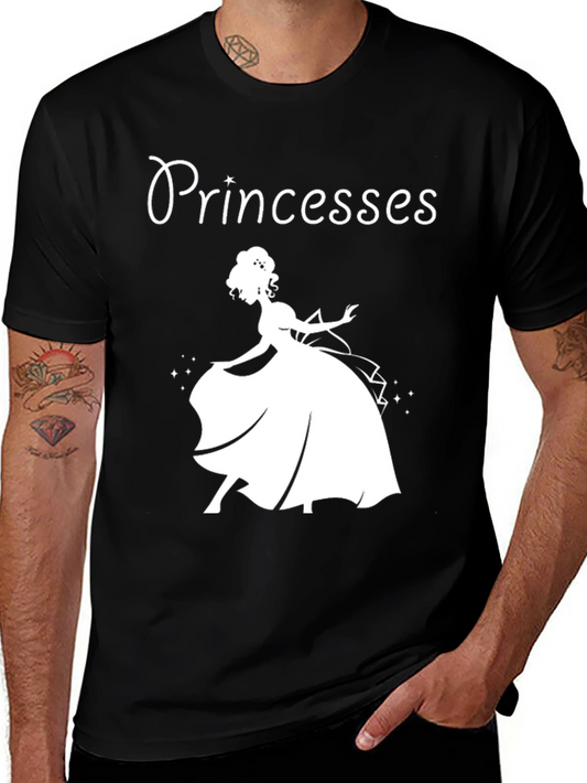Princesses Graphic Tee - Black Cotton T-Shirt
