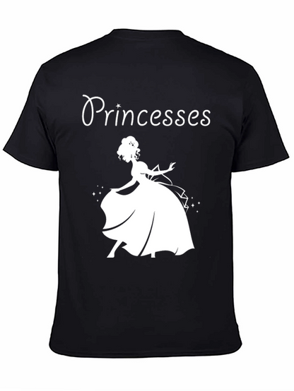 Princesses Graphic Tee - Black Cotton T-Shirt