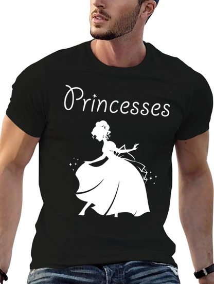 Princesses Graphic Tee - Black Cotton T-Shirt