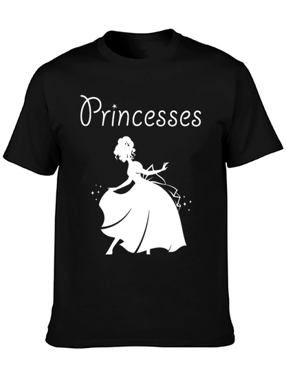 Princesses Graphic Tee - Black Cotton T-Shirt