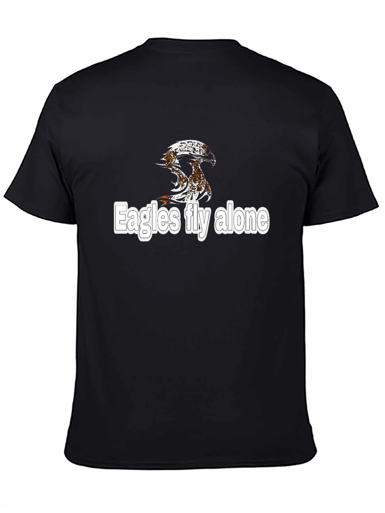 Eagles Fly Alone Graphic Black T-Shirt