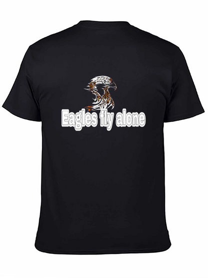 Eagles Fly Alone Graphic Black T-Shirt