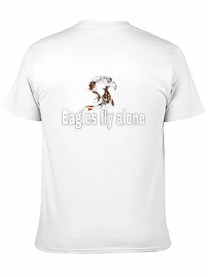 Eagles Fly Alone Graphic Black T-Shirt