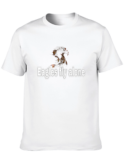 Eagles Fly Alone Graphic Black T-Shirt