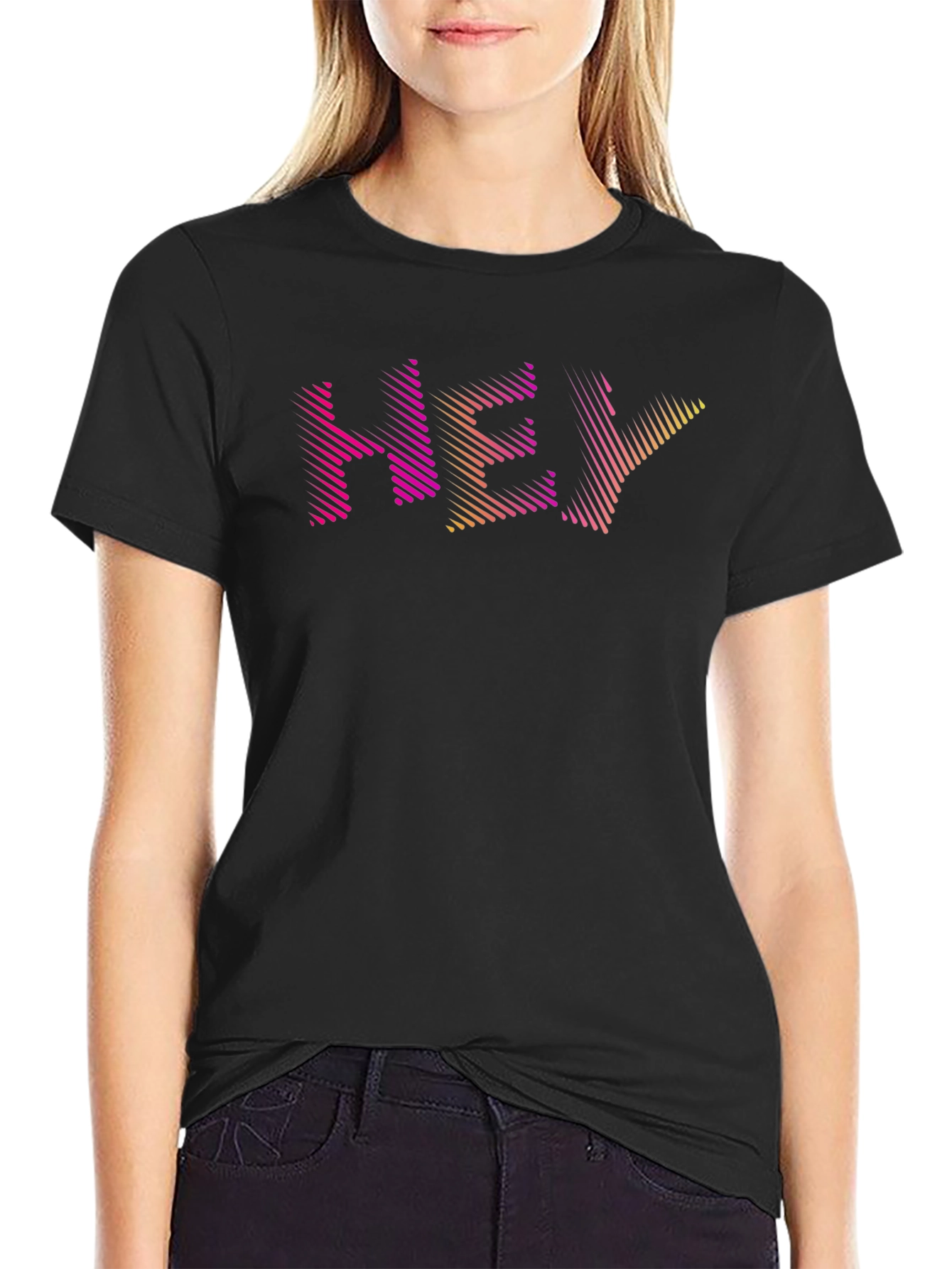 Hey Graphic Print Crew Neck T-Shirt