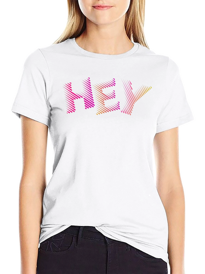 Hey Graphic Print Crew Neck T-Shirt