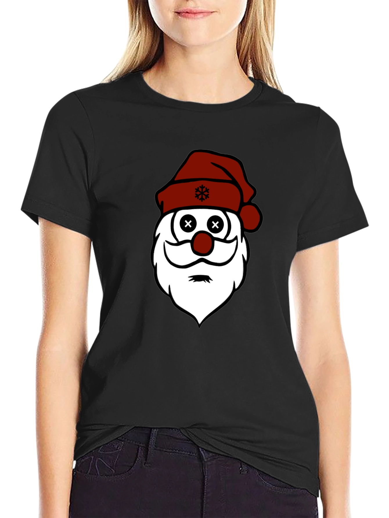 Santa Face Christmas Graphic T-Shirt
