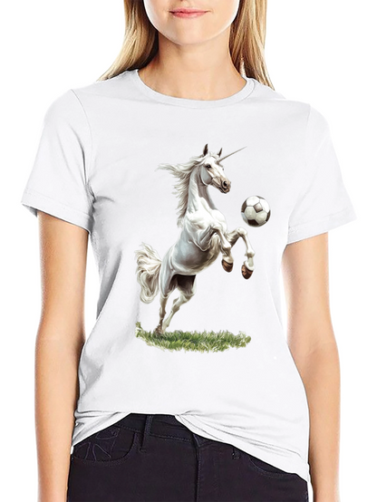 Unicorn Soccer Black T-Shirt