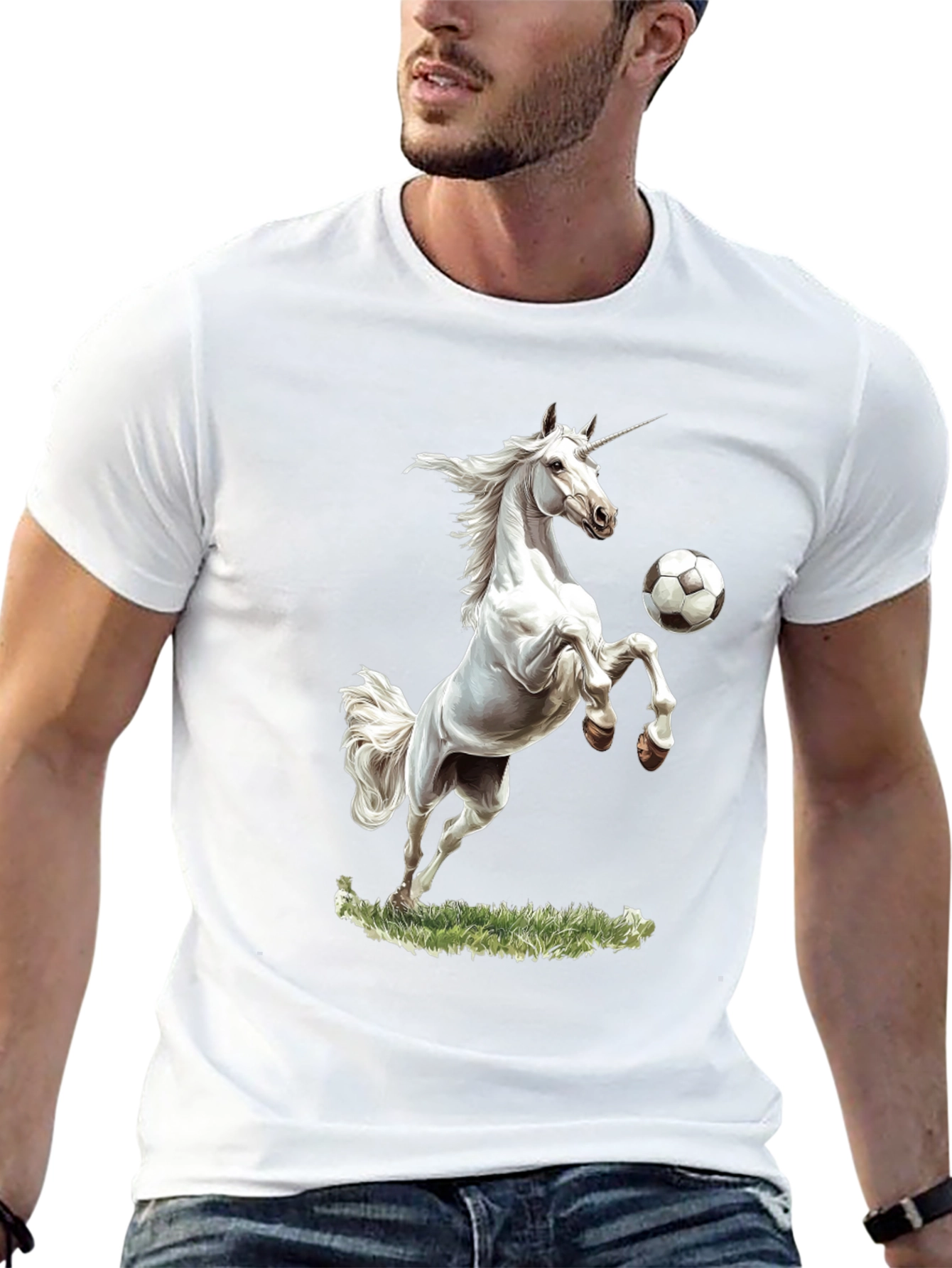 Unicorn Soccer Black T-Shirt