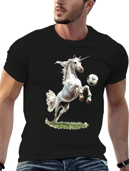 Unicorn Soccer Black T-Shirt