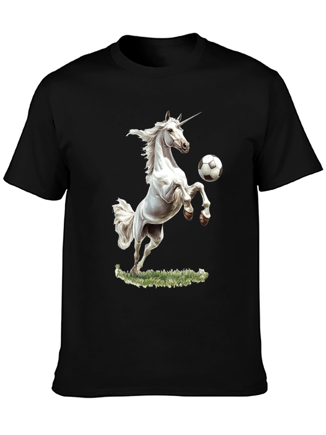 Unicorn Soccer Black T-Shirt