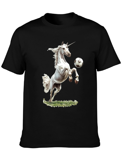 Unicorn Soccer Black T-Shirt