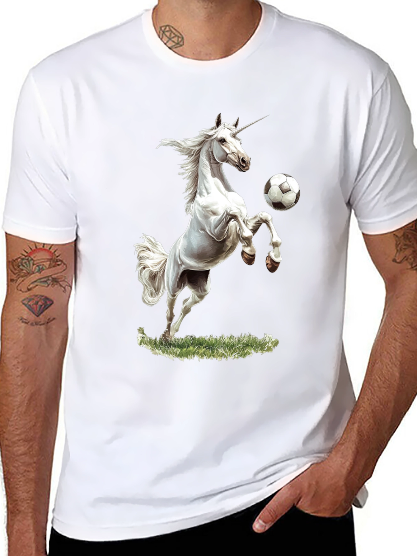 Unicorn Soccer Black T-Shirt