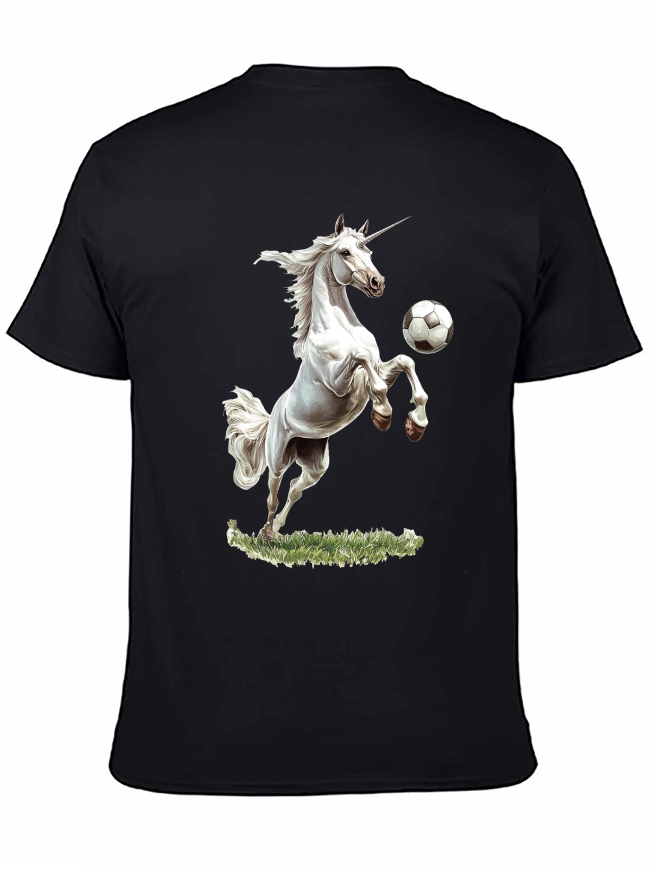 Unicorn Soccer Black T-Shirt