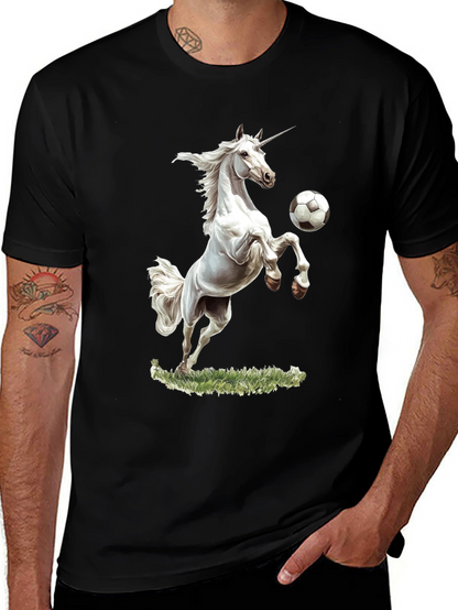 Unicorn Soccer Black T-Shirt