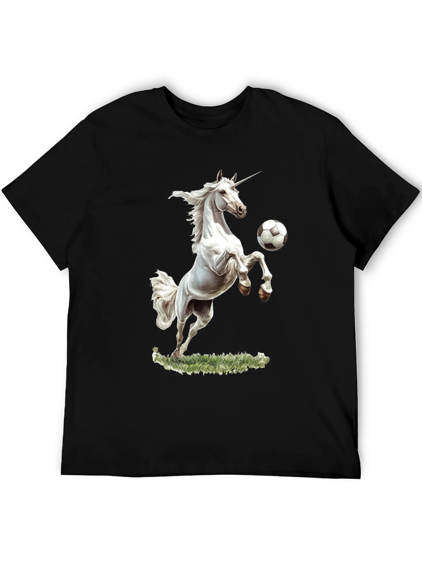 Unicorn Soccer Black T-Shirt