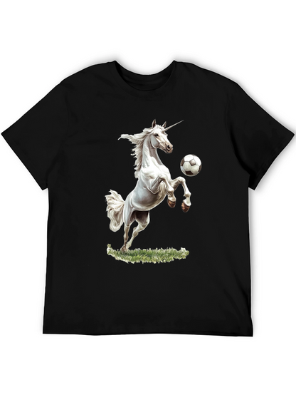 Unicorn Soccer Black T-Shirt