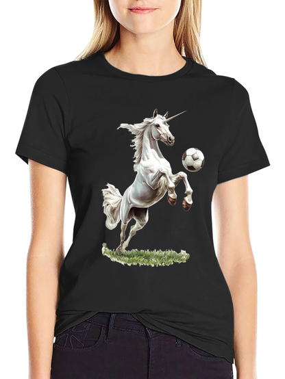 Unicorn Soccer Black T-Shirt