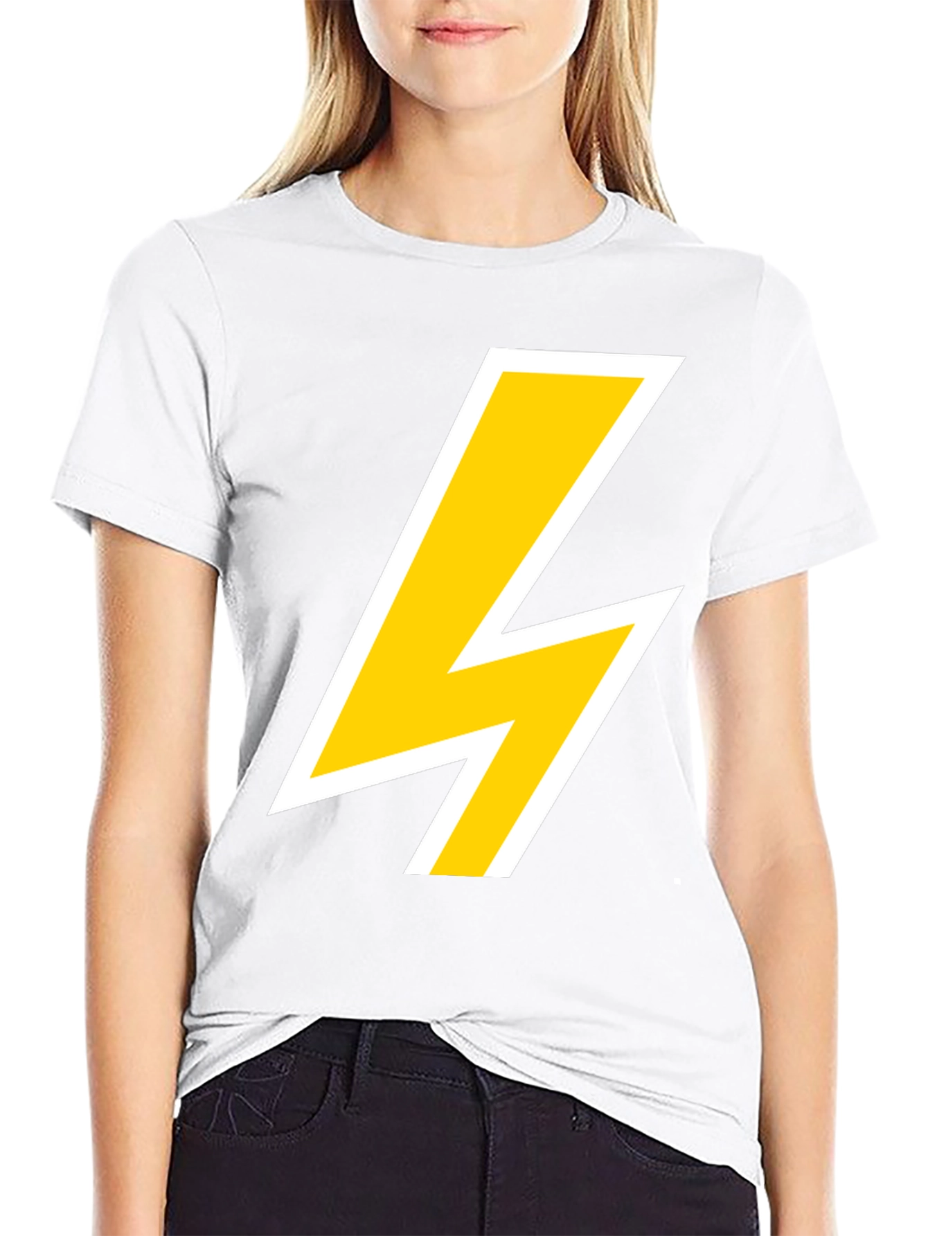 Lightning Bolt Graphic Tee - Bold Black T-Shirt