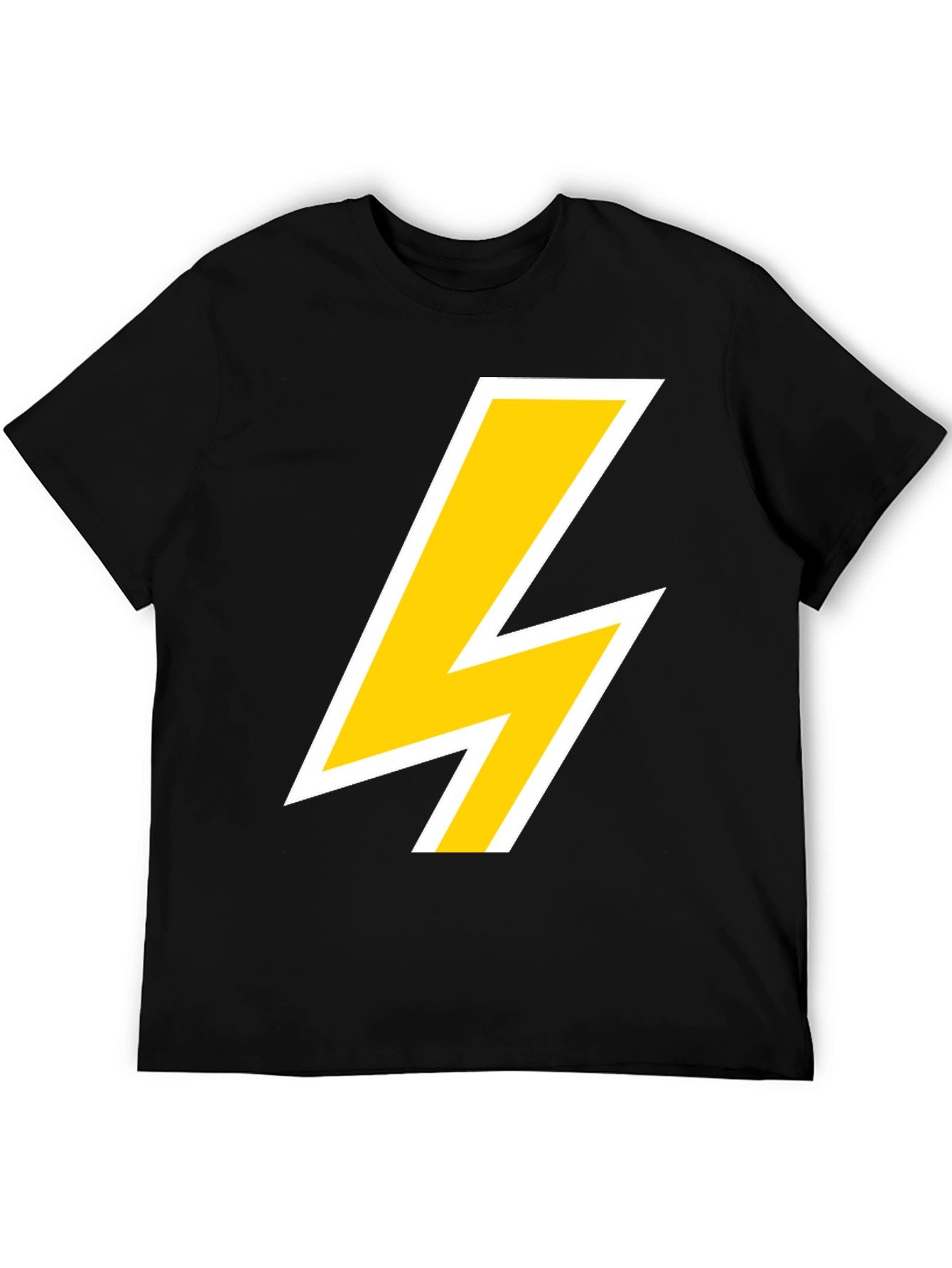 Lightning Bolt Graphic Tee - Bold Black T-Shirt